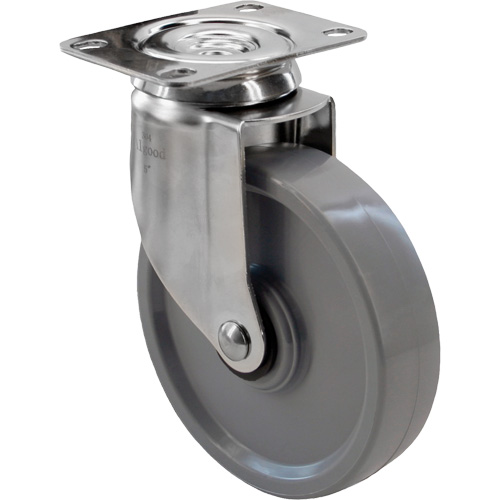 Roulette 2309, Pivotant, 5" (127 mm), Gris Envirothane, 350 lb (158,8 kg) Les Distributions ICE