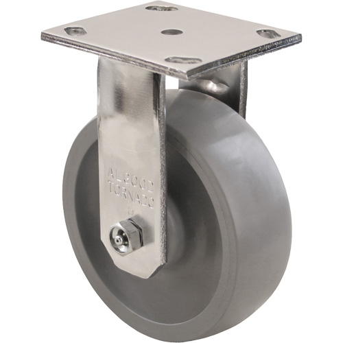 Max9 Caster, Rigid with Brake, 6" (152.4 mm), Envirothane Grey-WOW, 1100 lbs. (498.95 kg.) Les Distributions ICE