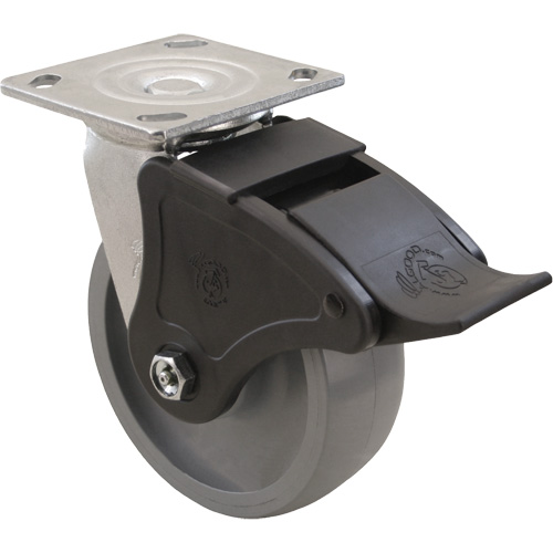 Roulette Max9, Pivotant, 6" (152,4 mm), Gris-WOW Envirothane, 1100 lb (498,95 kg) Les Distributions ICE