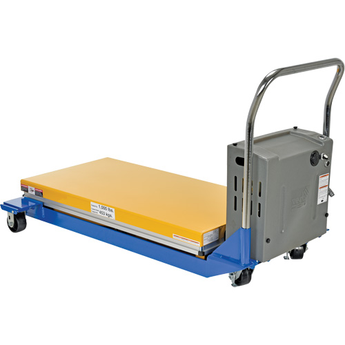 DC Powered & Manual Scissor Lift Table, Steel, 48" L x 24" W, 1000 lbs. Capacity Les Distributions ICE