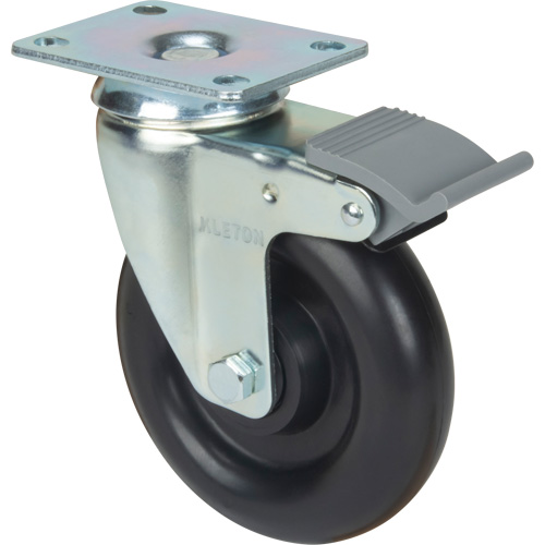 Roulette, Pivotant avec frein, 5" (127 mm), Polyol&eacute;fine, 250 lb (113,4 kg) Les Distributions ICE
