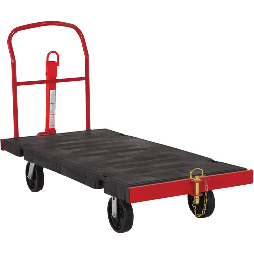 Towable Platform Cart, 64-1/4" L x 30-1/2" W, 2500 lbs. Cap., Polyolefin Wheels Les Distributions ICE