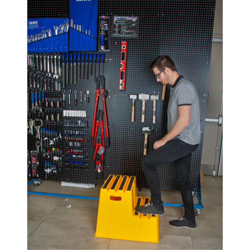 Industrial Step Stool, 2 Steps, 26" x 22-7/16" x 19-11/16" High Les Distributions ICE