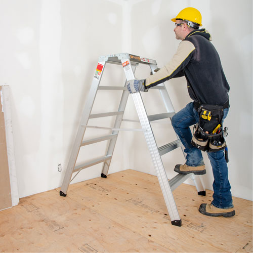 Portable Work-Stand Saw Horse, Aluminum Frame, 12-1/4" D x 56" H Les Distributions ICE