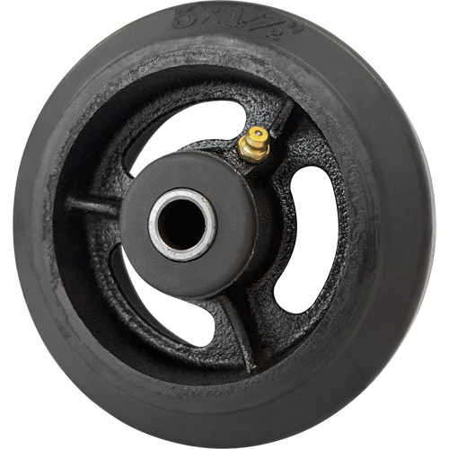 Roue en caoutchouc moul&eacute;, 5'' (127 mm) dia. x 1-1/2" (38 mm) la, Capacit&eacute; de 400 lb (181 kg) Les Distributions ICE