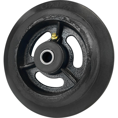 Mold-On Rubber Wheel, 6'' (152 mm) Dia. x 1-1/2" (38 mm) W, 450 lbs. (204 kg.) Capacity Les Distributions ICE