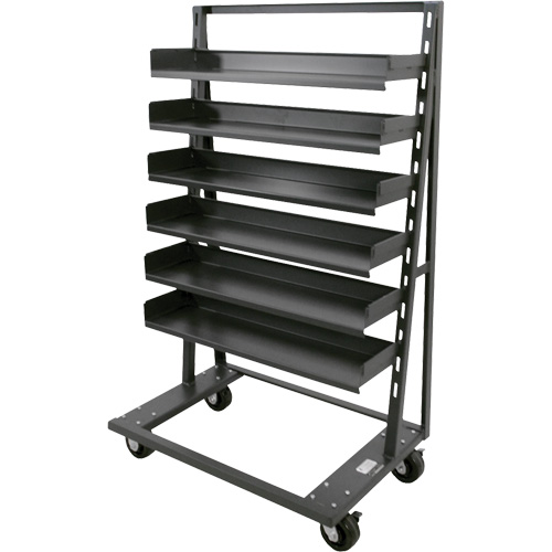 Chariot &agrave; cadre en A robuste &agrave; un c&ocirc;t&eacute; avec 6 plateaux, 38" x 25" x 63", Capacit&eacute; 2500 lb Les Distributions ICE