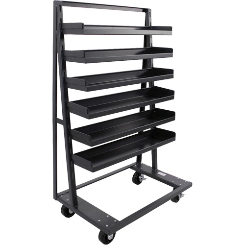 Chariot &agrave; cadre en A robuste &agrave; un c&ocirc;t&eacute; avec 6 plateaux &agrave; rebords, 38" x 25" x 63", Capacit&eacute; 2500 lb Les Distributions ICE