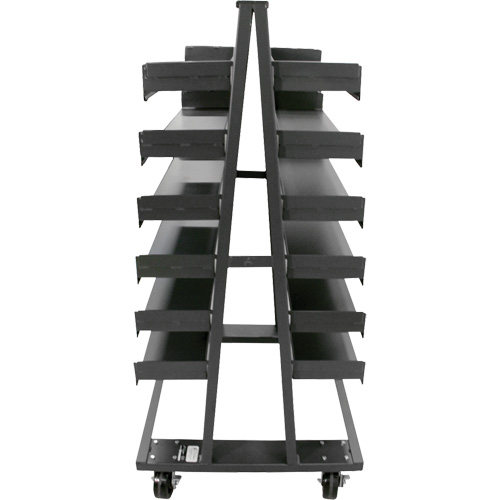 Chariot &agrave; cadre en A robuste &agrave; deux c&ocirc;t&eacute;s avec 12 plateaux, 38" x 30" x 63", Capacit&eacute; 2500 lb Les Distributions ICE