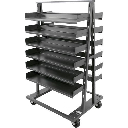 Chariot &agrave; cadre en A robuste &agrave; deux c&ocirc;t&eacute;s avec 12 plateaux, 38" x 30" x 63", Capacit&eacute; 2500 lb Les Distributions ICE