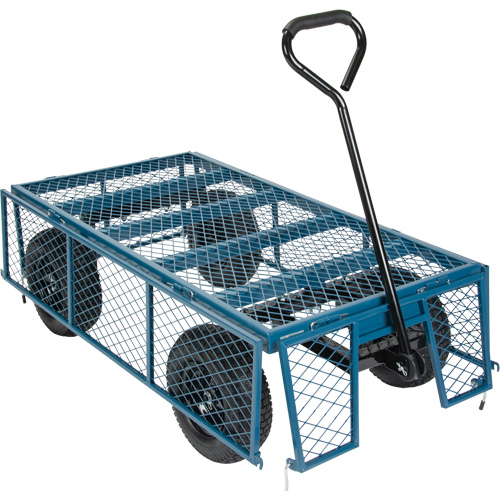 Wagon avec c&ocirc;t&eacute;s rabattables, 24" la x 48" la x Capacit&eacute; 800 lb Les Distributions ICE
