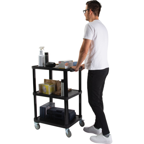 Utility Cart with Flat Shelf, 3 Tiers, 18-1/8" x 37-3/8" x 27-3/4", 330 lbs. Capacity Les Distributions ICE
