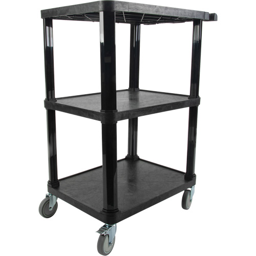 Utility Cart with Flat Shelf, 3 Tiers, 18-1/8" x 37-3/8" x 27-3/4", 330 lbs. Capacity Les Distributions ICE