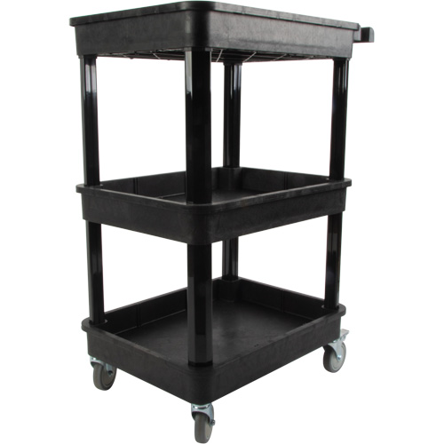 Chariot utilitaire avec tablette &agrave; bordure profonde, 3 tiers, 19" x 39-1/2" x 28-1/4", Capacit&eacute; 330 lb Les Distributions ICE