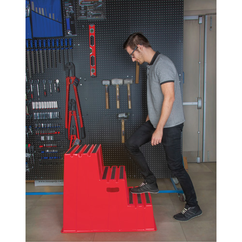 Escabeau industriel, 3 marches, 34-13/16" x 22-7/16" x Hauteur 28-1/2" Les Distributions ICE