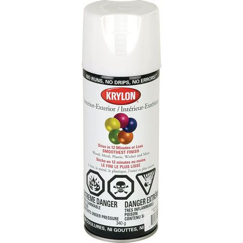 Industrial Acryli-Quik Lacquer, White, Semi-Gloss, 12 oz., Aerosol Can Les Distributions ICE