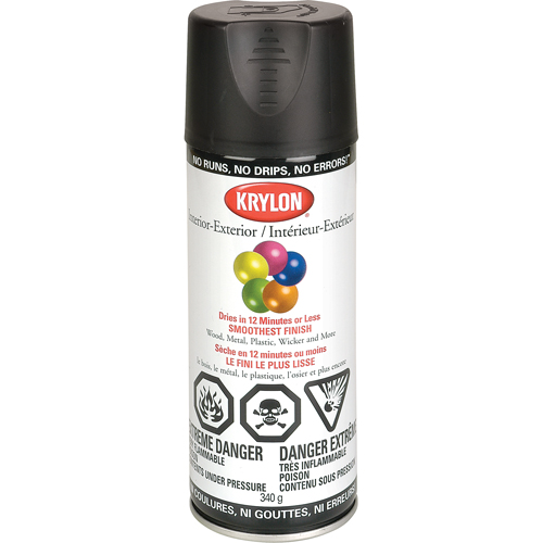 Industrial Acryli-Quik Lacquer, Black, Semi-Flat, 12 oz., Aerosol Can Les Distributions ICE