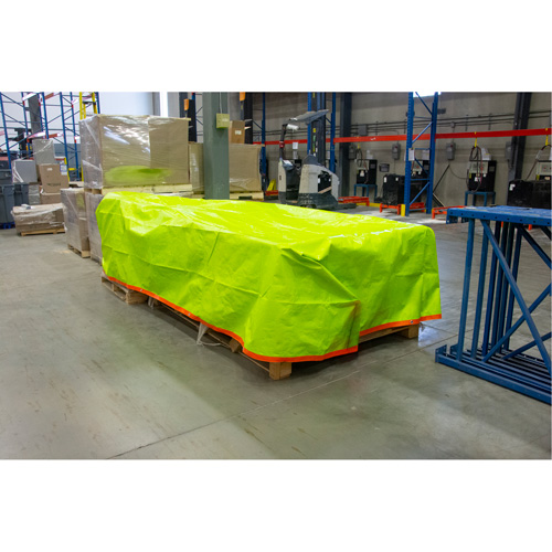 High-Visibility Heavy-Duty Woven Tarp, Polyethylene, Green/Orange, 16' x 20' x 12 mils Les Distributions ICE
