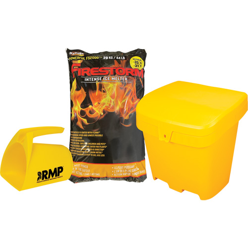 Firestorm Intense Ice Melter Kit with 56 Bags, Bag, 44 lbs. (20 kg), -32°C (-25°F) Melting Point Les Distributions ICE