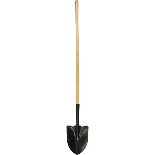 Round Point Shovel, Tempered Steel Blade, Wood, Straight Handle Les Distributions ICE