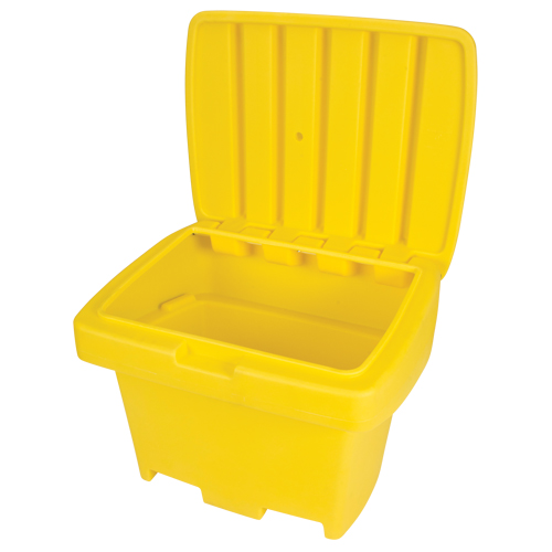 Heavy-Duty Outdoor Salt and Sand Storage Container, 30" x 24" x 24", 5.5 cu. Ft., Yellow Les Distributions ICE
