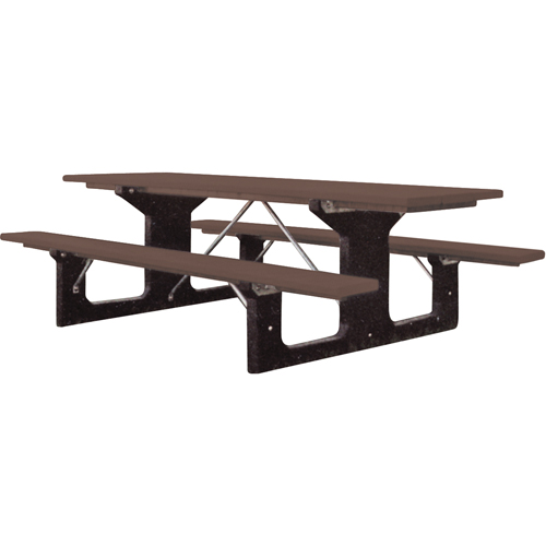 Tables de pique-nique en plastique recycl&eacute;, 6' lo x 61-1/2" la, Brun Les Distributions ICE