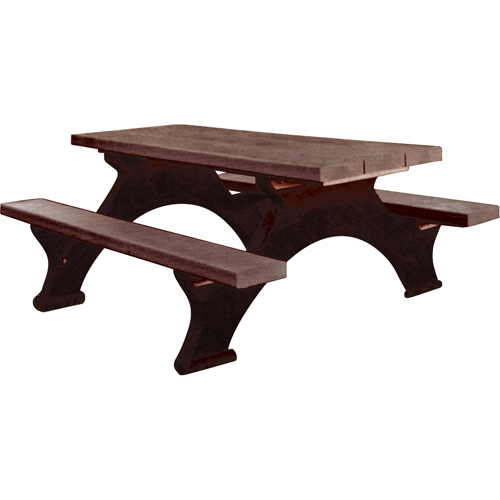 Tables de pique-nique en plastique recycl&eacute;, 8' lo x 61-1/2" la, Brun Les Distributions ICE