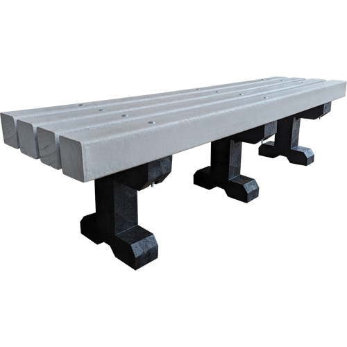 Banc de parc, Plastique recycl&eacute;, 72" lo x 17" la x 17" h, Gris Les Distributions ICE
