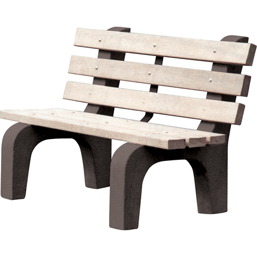 Park Benches, Recycled Plastic, 72" L x 25" W x 31" H, Grey Les Distributions ICE