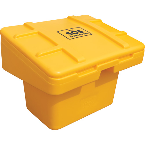 Contenants pour sel & sable SOS, Avec Moraillon, 30" x 24" x 24", 5,5 pi³, Jaune Les Distributions ICE
