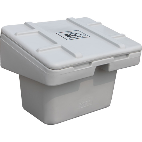Salt Sand Container SOS, With Hasp, 30" x 24" x 24", 5.5 cu. Ft., Grey Les Distributions ICE