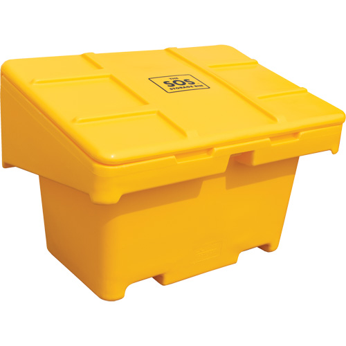 Salt Sand Container SOS, With Hasp, 42" x 29" x 30", 11 cu. Ft., Yellow Les Distributions ICE