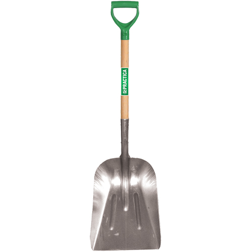 Scoop Shovel, Wood, Aluminum Blade, D-Grip Handle, 29" Length Les Distributions ICE