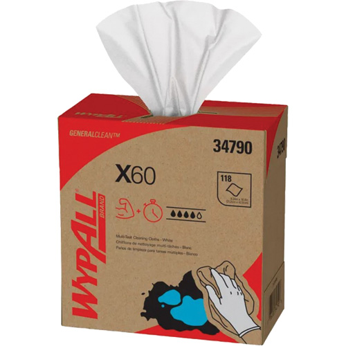 Chiffons X60 WypAll, Tout usage, 16-3/4" lo x 8-3/8" la Les Distributions ICE