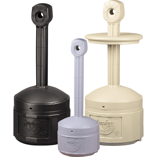 Cendriers Smoker's Cease-Fire, Sur pied, Plastique, Capacit&eacute; 1 gal. US, Hauteur 30" Les Distributions ICE