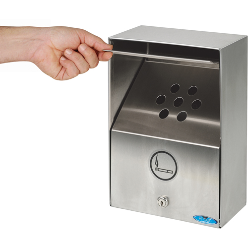 Cendriers, Montage mural, Acier inoxydable, Capacit&eacute; 3,3 litres, Hauteur 13-1/2" Les Distributions ICE