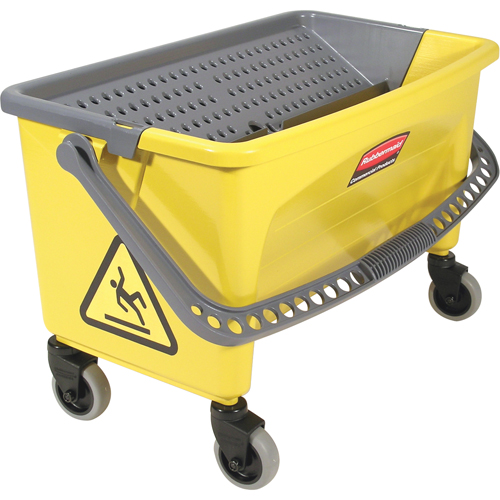 Seaux avec plaque essoreuse pour produits en microfibres, Pression vers le bas, 10,75 gal. US (43 Quart), Jaune Les Distributions ICE