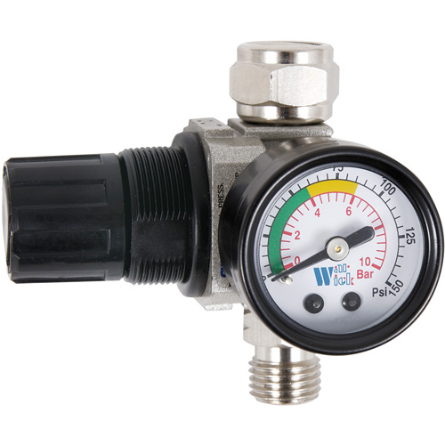 R&eacute;gulateur &agrave; cadran pneumatique avec jauge pour pistolet pulv&eacute;risateur, 1/4" NPT, PSI max. de 135 PSI, Standard Les Distributions ICE