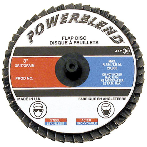 Disque &agrave; lamelles &agrave; rouler POWERBLEND, 2" x Type R, Grain Z120, Alumine de zirconium Les Distributions ICE
