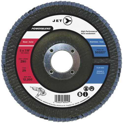 PowerBlend Flap Disc, 7" x 7/8", Type 29, Z40 Grit, Zirconia Alumina Les Distributions ICE