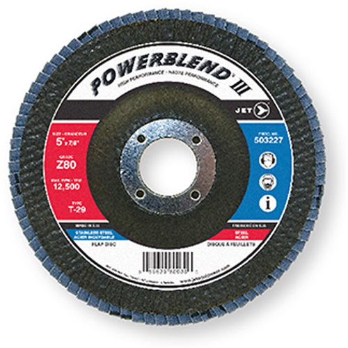 Disque &agrave; lamelles PowerBlend, 7" x 7/8", Type 29, Grain Z120, Alumine de zirconium Les Distributions ICE