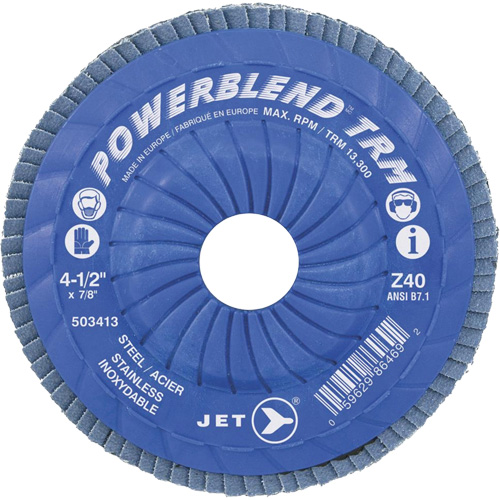 POWERBLEND TRM Trimmable Flap Disc, 5" x 7/8", Type 29, Z60 Grit, Zirconia Alumina Les Distributions ICE