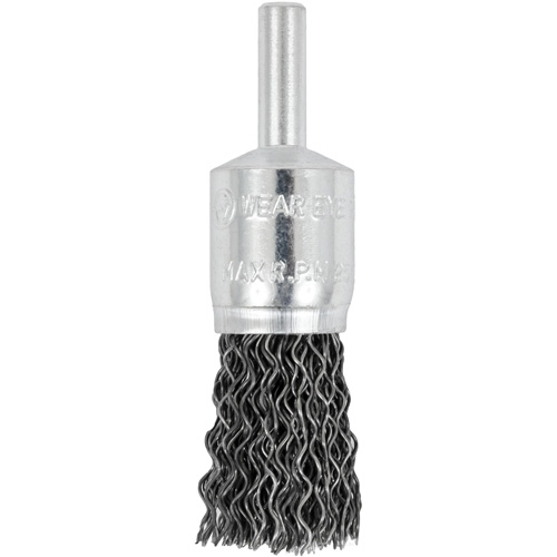 Brosse &agrave; fils cr&ecirc;p&eacute;s mont&eacute;e sur mandrin E050-20, 1/2", Fils 0,02", Tige 1/4" Les Distributions ICE