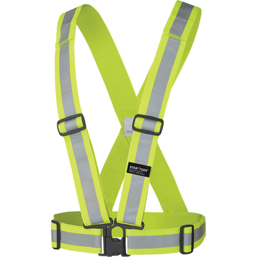 5592 Harnais de s&eacute;curit&eacute; &eacute;lastique, Jaune lime haute visibilit&eacute;, Couleur r&eacute;fl&eacute;chissante Argent, Taille unique Les Distributions ICE