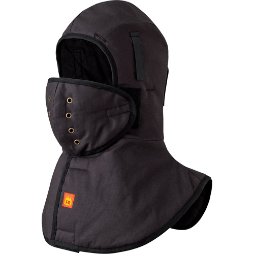 5565A Heavy-Duty Flame Resistant Long Neck Hardhat Liner, Black, Cotton Les Distributions ICE