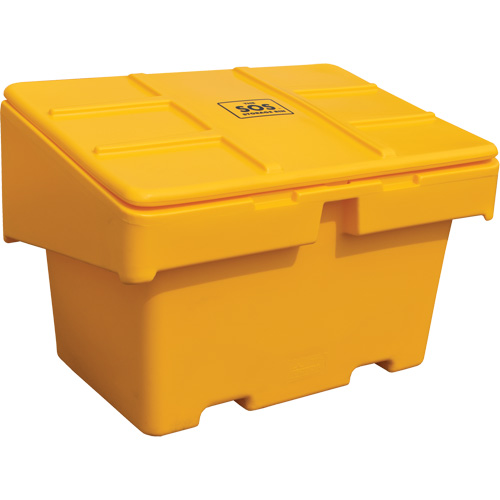 Salt Sand Container SOS, With Hasp, 48" x 33" x 34", 18.5 cu. Ft., Yellow Les Distributions ICE
