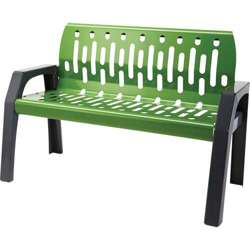 Stream Benches, Steel, 48" L x 48" W x 34" H, Green Les Distributions ICE