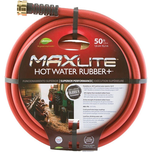 Hot Water Hose, Rubber, 5/8" dia. x 50' L Les Distributions ICE