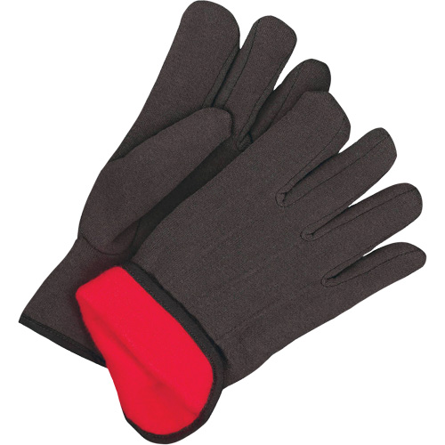 Gants en jersey classiques, Taille unique, Noir, Molleton rouge, &agrave; enfiler Les Distributions ICE