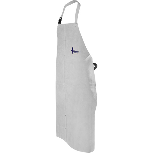 Leather Welding Apron, Bib, 52" L, Pearl Grey Les Distributions ICE